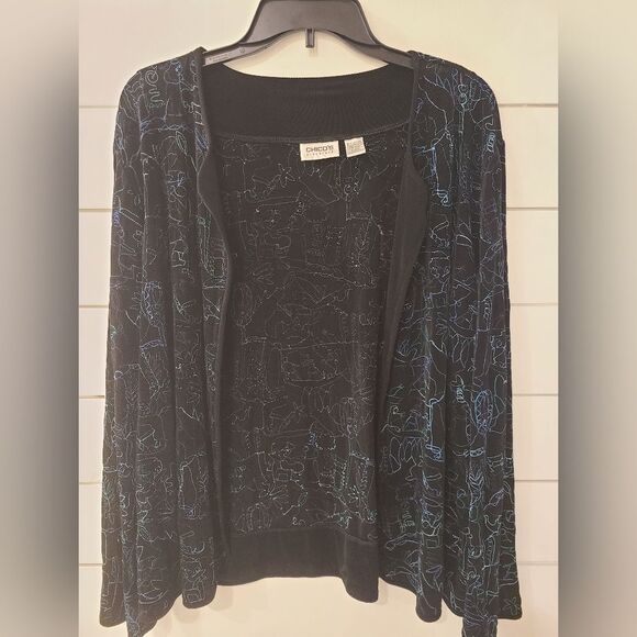 Chico's Black Cardigan Sweater / Open Jacket - Picture 1 of 7